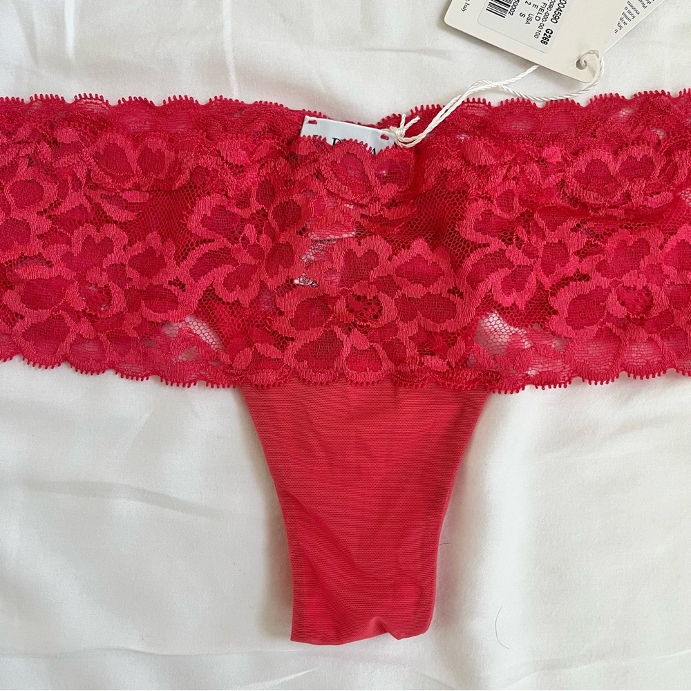 NWT La Perla primaries lace pink thong panty S - Picture 11 of 11